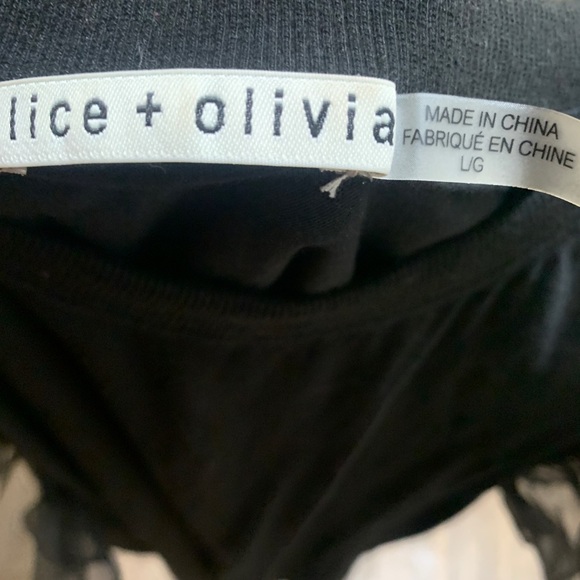 ALICE + OLIVIA GARNER BOXY ORGANZA SLEEVE TEE - Picture 9 of 12